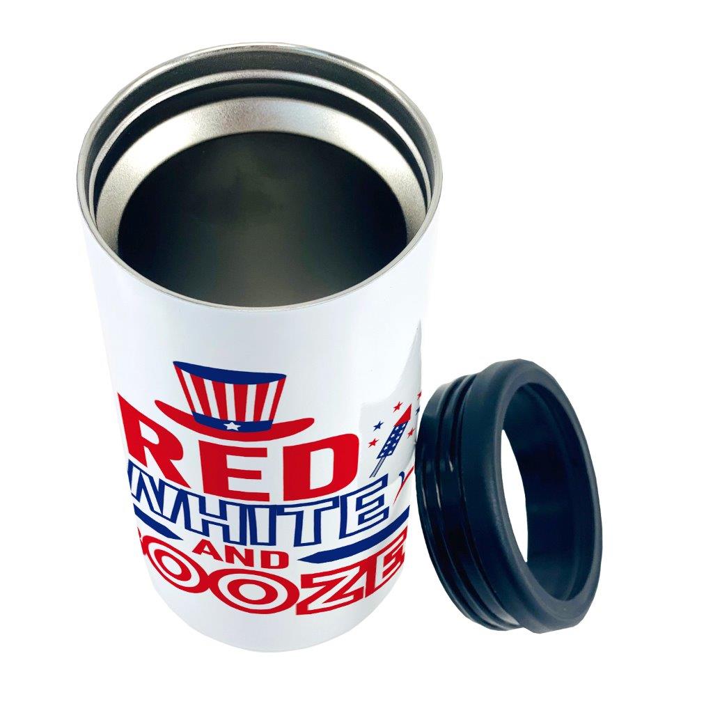 Trend Setters Original (Red, White, and Booze) 12 oz Stainless Steel Slim Can Cooler SSKOOW0035